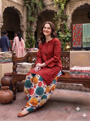 2 Pcs Women's Unstitched Chikankari Embroidered Suit