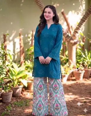 2 Pcs Women's Unstitched Chikankari Embroidered Suit
