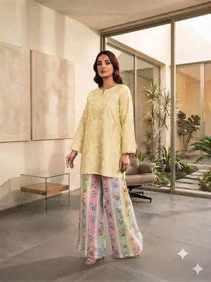 2 Pcs Women's Unstitched Chikankari Embroidered Suit