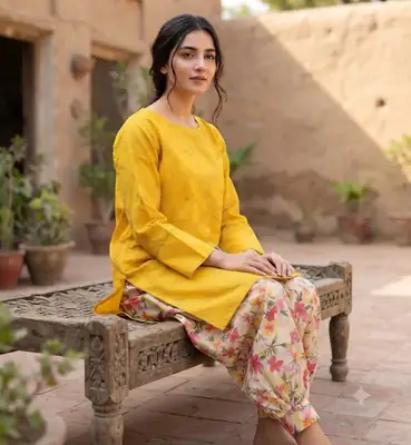2 Pcs Women's Unstitched Chikankari Embroidered Suit