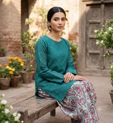 2 Pcs Women's Unstitched Chikankari Embroidered Suit