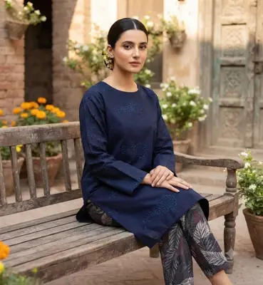 2 Pcs Women's Unstitched Chikankari Embroidered Suit