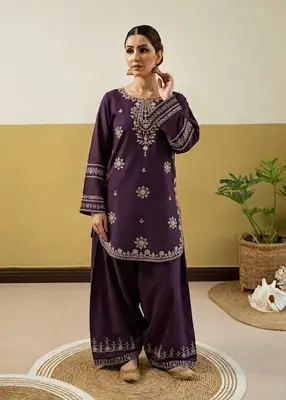 2 Pcs Women's Unstitched Embroidered Suit
