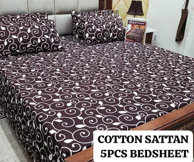 5 Pcs Cotton Sotton Printed Double Bedsheet