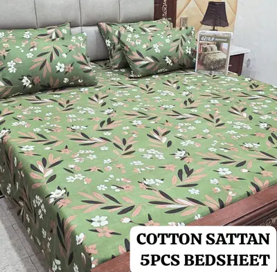 5 Pcs Cotton Sotton Printed Double Bedsheet