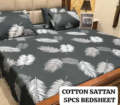 5 Pcs Cotton Sotton Printed Double Bedsheet