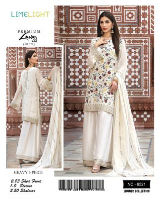 3 Pcs Women's Unstitched Lawn Embroidered Suit