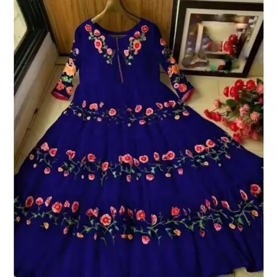 1 Pc Women's Stitched Chiffon Embroidered Maxi thumbnail 2