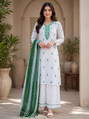 14 August 3 Pcs Women's Stitched Fancy Embroidered Suit — Buy Online in Pakistan | Cash on Delivery