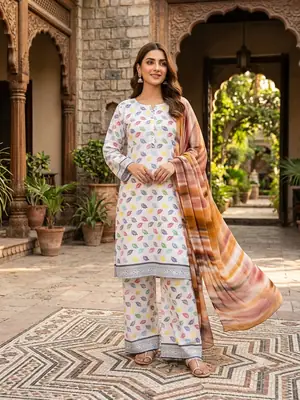 3 Pcs Women's Stitched Printed Suit thumbnail 2
