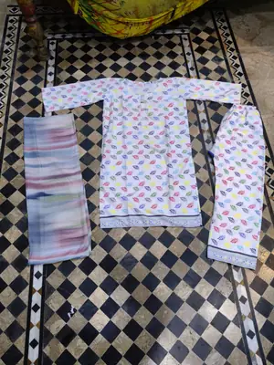 3 Pcs Women's Stitched Printed Suit thumbnail 3