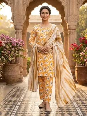 3 Pcs Women's Stitched Printed Suit thumbnail 2