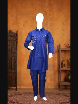 Women Blue Cotton Lawn 2-Piece Suit Set thumbnail 3