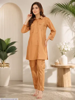 Golden Cotton Lawn 2-Piece Women Suit Set