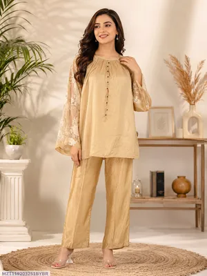 Golden Raw Silk 2-Piece Party Suit for Women
Fabric: Raw Silk, Hand Work Pattern
Shirt Length: 34 Inches, Chest: 21 Inches
Trouser Length: 37 Inches, Waist: 34 Inches
Color: Golden
Perfect for parties, weddings, or daily wear in Pakistan
Premium Quality with Stylish Hand Work Design
New Arrival, Best Price in Pakistan
Durable Raw Silk Fabric for Long-Lasting Wear
Ideal for Pakistani weather and festive occasions
Easy to care for and maintain
Standard Size fits most body types
Comes with 1 Shirt + 1 Trouser in one package