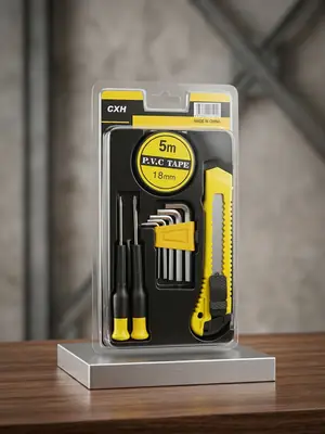 9 Pcs Metal Tool Kit Set Easy To Use  thumbnail 2