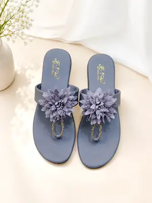 Stylish New Flower Design Women's Fancy Slippers