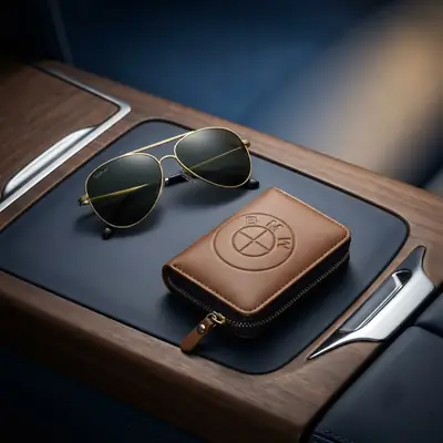 Modren Style Men's Leather Wallet Free Glasses