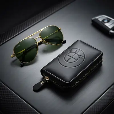 Modren Style Men's Leather Wallet Free Glasses