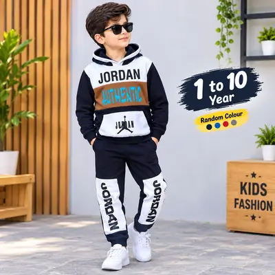 Winter Boy's Printed Hoodie Tracksuit 5 to 10 Year