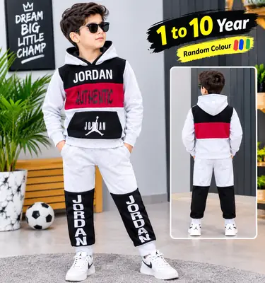 Winter Boy's Printed Hoodie Tracksuit 5 to 10 Year