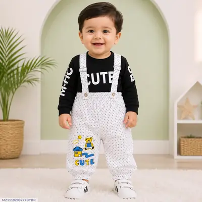 Summer Romper Boy's Cotton Lawn Printed Cotton Denim Jumpsuit