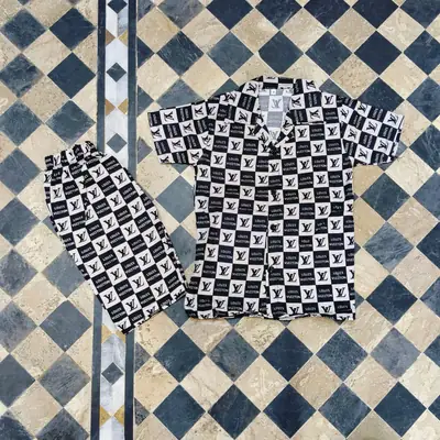 2 Pcs Boy's Cotton Lawn Printed Shirt And Shorts Set thumbnail 3