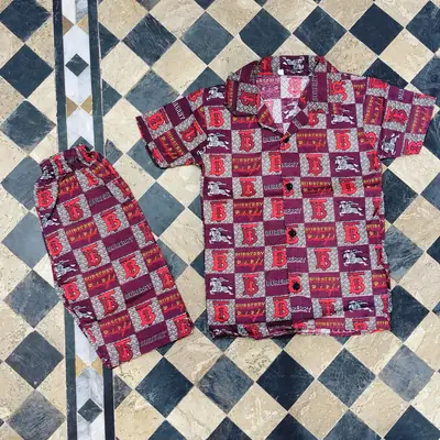 2 Pcs Boy's Cotton Lawn Printed Shirt And Shorts Set thumbnail 3