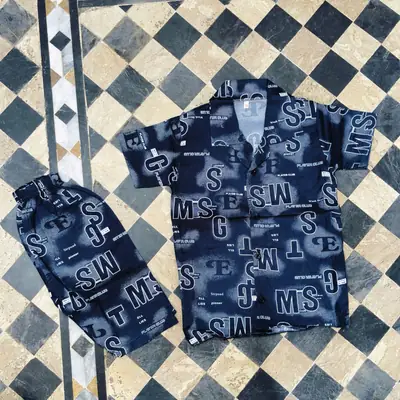 2 Pcs Boy's Cotton Lawn Printed Shirt And Shorts Set thumbnail 3
