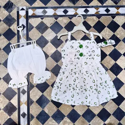 14 August 2 Pcs Girl's Fancy Frock And Trouser Set thumbnail 3