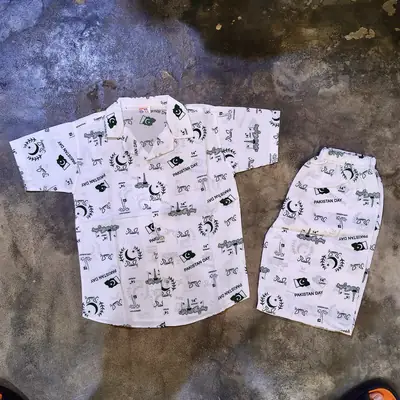 14 August 2 Pcs Boy's Shirt And Shorts Set thumbnail 5
