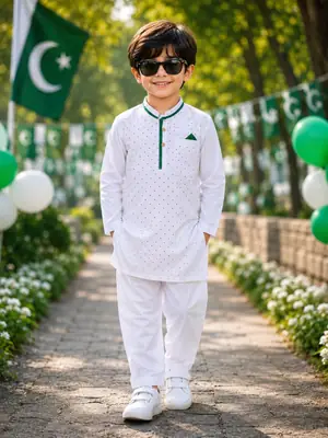 14 August 2 Pcs Boy's Kurta And Shalwar Suit