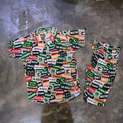 14 August 2 Pcs Dhanak Shirt And Shorts Set 3 to 8 Year Boys  thumbnail 3