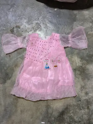 2 Pcs Girl's Fancy Frock And Trouser Set thumbnail 3