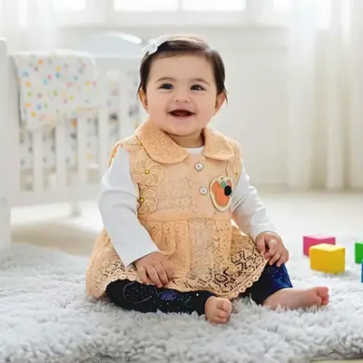 3 Pcs Girl's Embroidered Shirt & Pants Set thumbnail 5