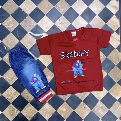 2 Pcs Boy's Printed Shirt & Pants Set  thumbnail 5