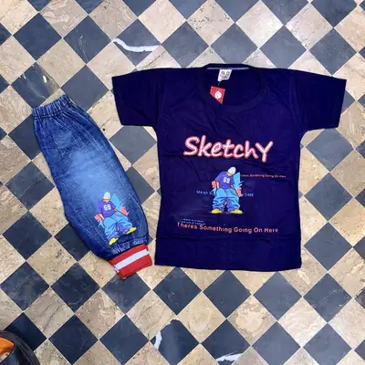2 Pcs Boy's Printed Shirt & Pants Set  thumbnail 6