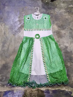 14 August 2 Pcs Girl's Fancy Embroidered Frock And Trouser Set thumbnail 7