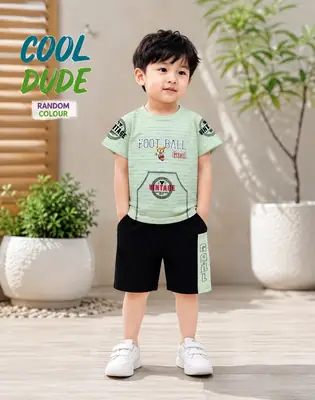 2 Pcs China Stuff Boy's Printed Shirt And Shorts Set