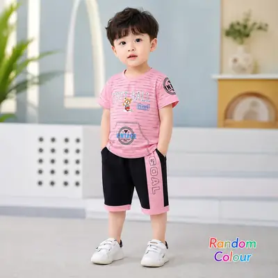 2 Pcs China Stuff Boy's Printed Shirt And Shorts Set