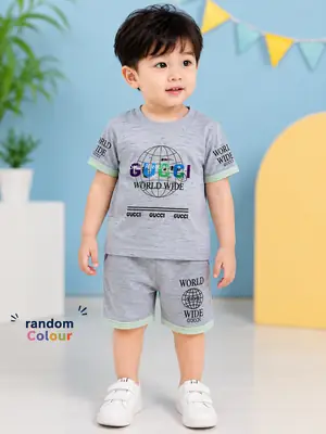 2 Pcs China Stuff Boy's Printed Shirt And Shorts Set thumbnail 3