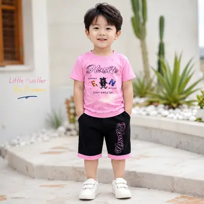 2 Pcs China Stuff Boy's Printed Shirt And Shorts Set