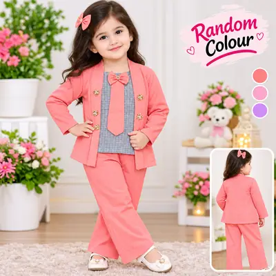 Winter Collection 2 Pcs Girl's Funky Shirt And Trouser Set