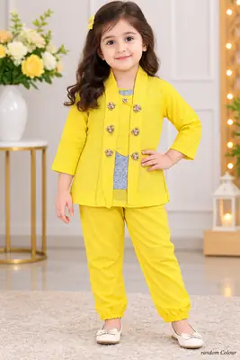 Winter Collection 2 Pcs Girl's Funky Shirt And Trouser Set