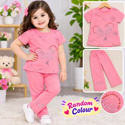 Winter Collection 2 Pcs Girl's Funky Shirt And Trouser Set