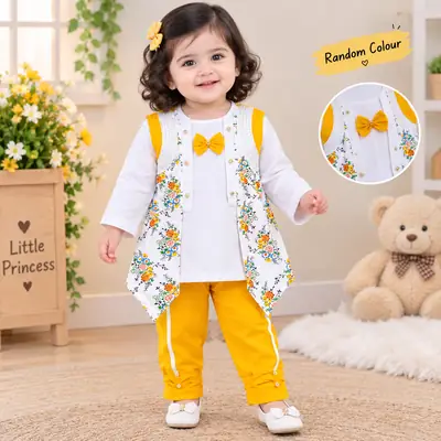 Winter 2 Pcs Girl's Fancy Shirt And Trouser Set