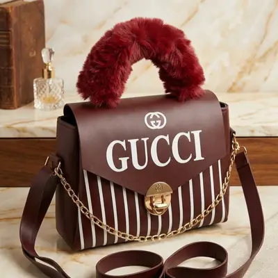Girl's PU Leather Printed Hand Bag