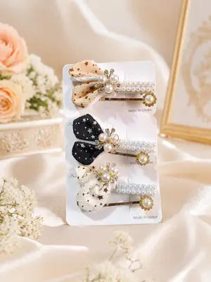 Girl's Printed Hair Pins 6 Pcs