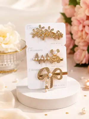 Girl's Fancy Hair Pins 3 Pcs  thumbnail 3