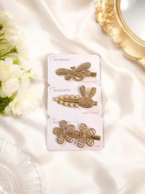 Girl's Fancy Hair Pins 3 Pcs  thumbnail 2